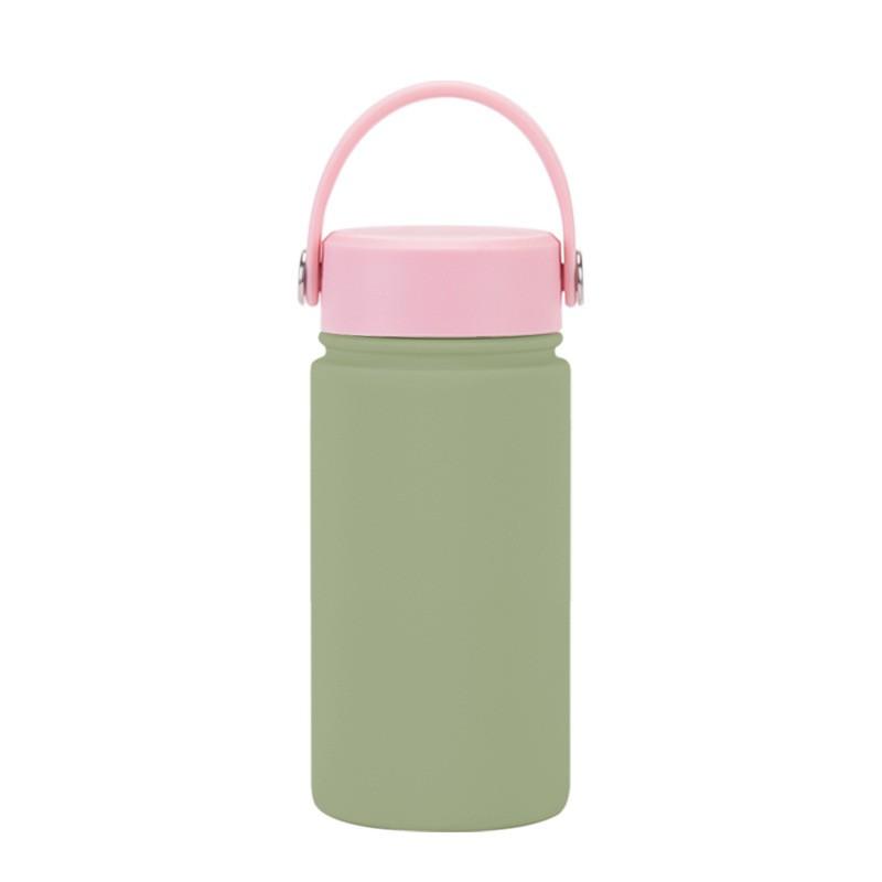 350ml Vacuum Insulated Stainless Steel Water Bottle With Carry Strap Wide Mouth Portable Gym Outdoor Travel Office