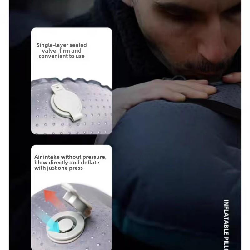 Portable Inflatable Pillow Compressible Folding Air Cushion Outdoor Protective Tourism Sleeping Gear Camping Equipment