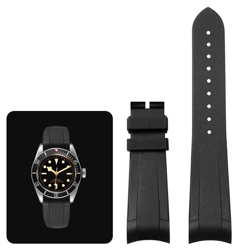 Классический высококачественный резиновый ремешок для часов Tudor Black Bay GMT с застежкой-молнией, черный, синий, красный, 22 мм