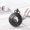 Карманные часы Тайцзи Багуа Инь Ян Антикварные часы-подвеска Аналоговый дисплей Водонепроницаемые карманные часы Китайский стиль Ожерелье свитер цепь черный день рождения