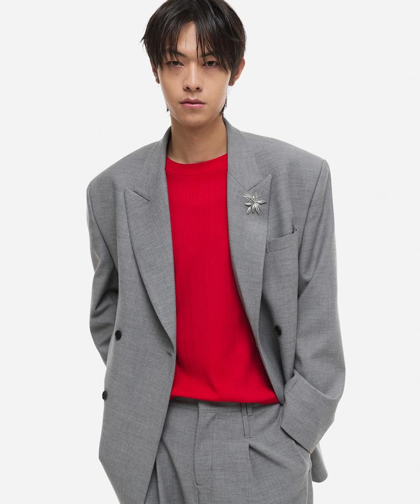 Dnsr Wool Peaked Double Blazer Grey