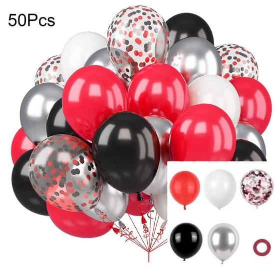 Набор из 50 латексных шаров, металлические шары-конфетти, легко собираемые праздничные шары с лентой для детей, дня рождения, детского праздника, свадьбы, принадлежности