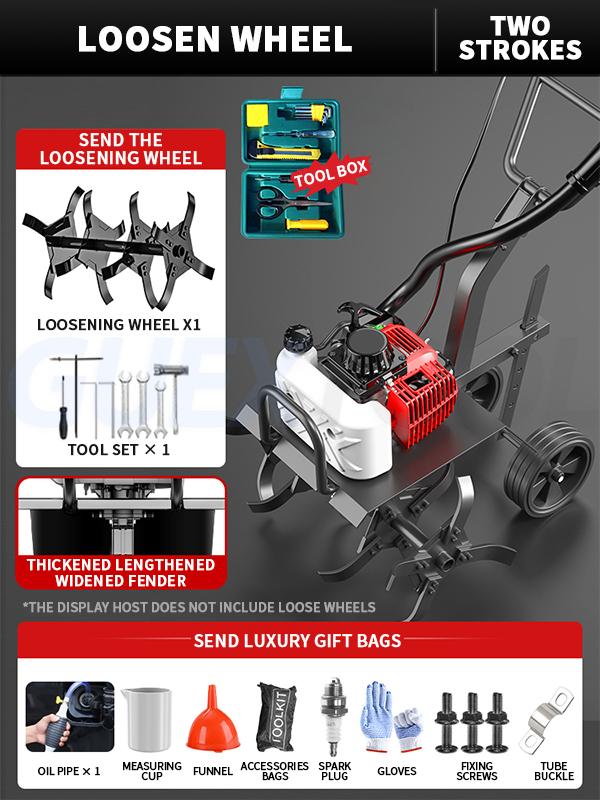 Микрокультиватор Малый сельскохозяйственный бензиновый роторный культиватор Бытовой сельскохозяйственный садовый инвентарь Микропочвообрабатывающая машина 8800 Вт 1200 мл