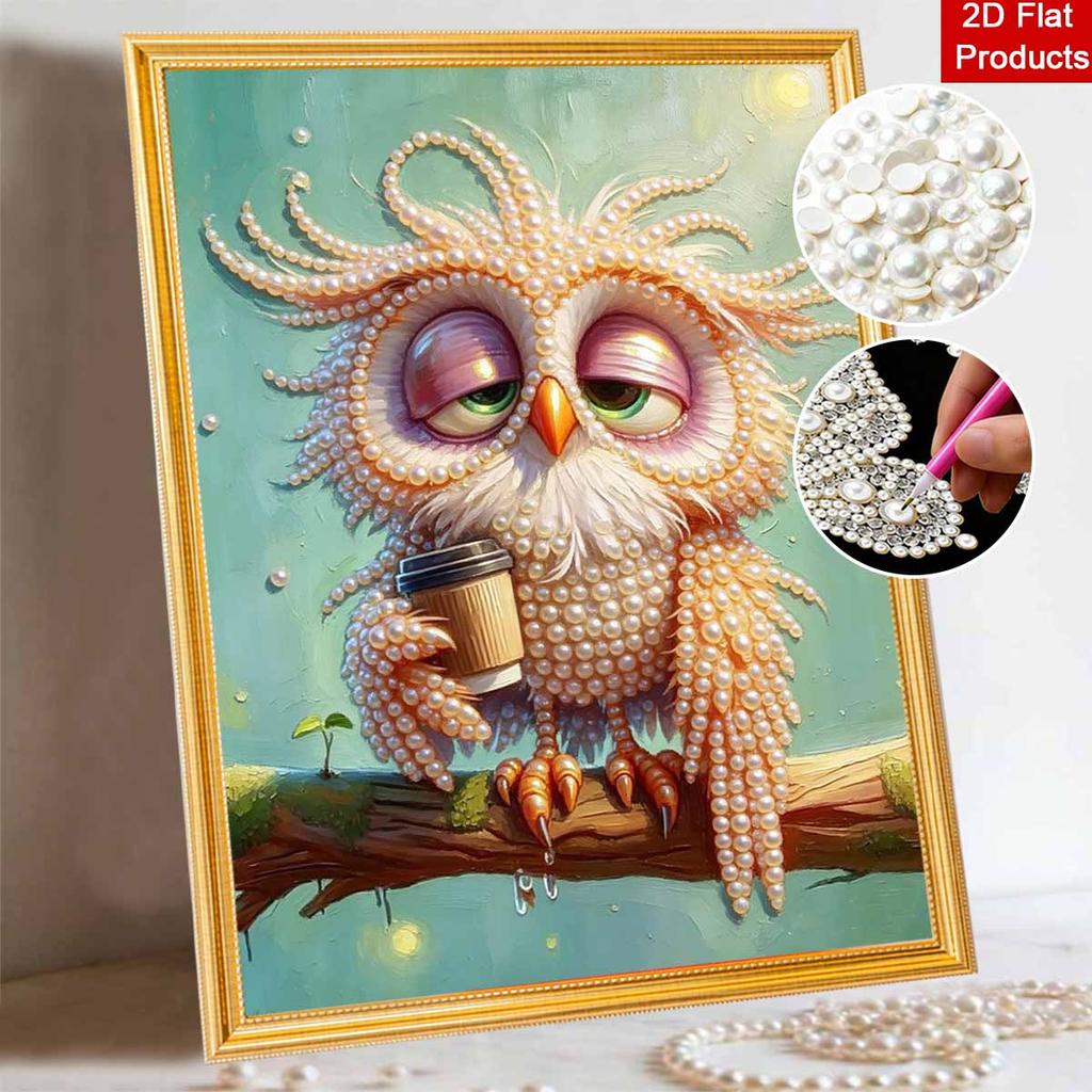 DIY холст для жемчужной живописи дизайн совы блестящий 3D-арт из бусин набор творческое хобби для декора стены гостиной
