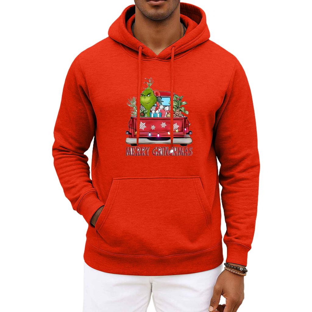 Мужское и женское рождественское худи с капюшоном и длинными рукавами