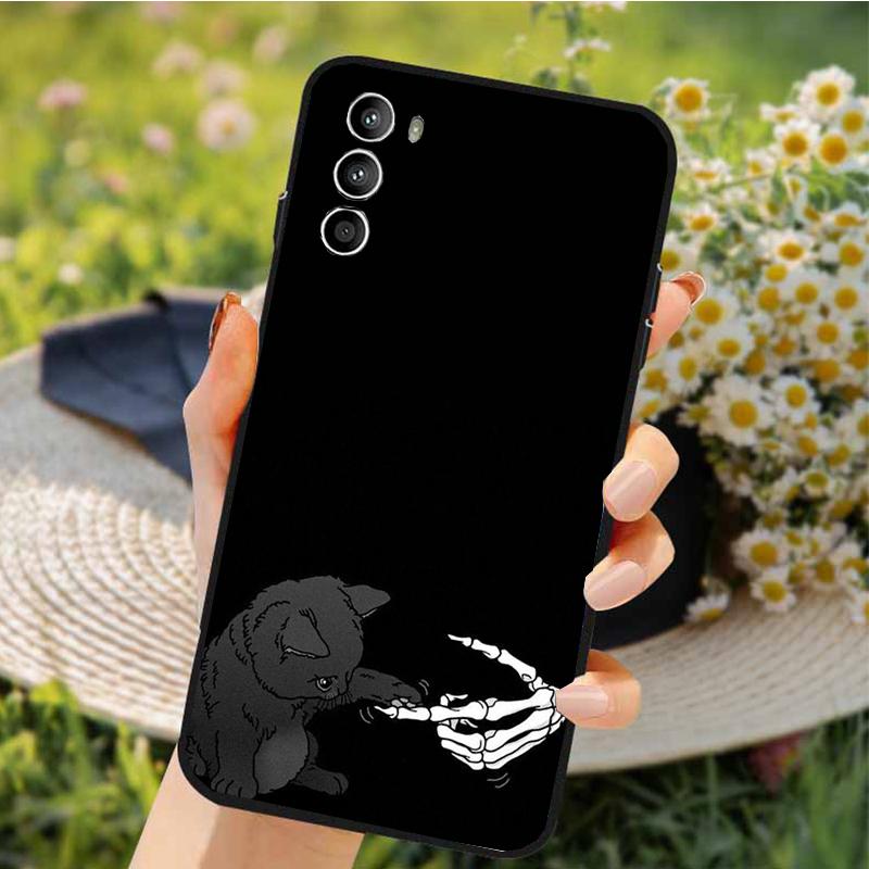 Skeleton Cat Phone Case For Motorola Edge 50 40 Pro 50 40 30 Ultra Neo Fusion Moto G84 G54 G85 G62 G53 G72 Funda