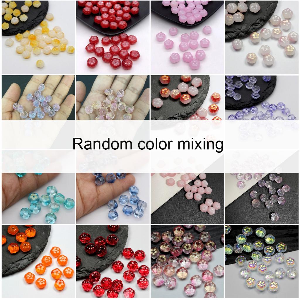 High Quality DIY Jewelry Accessories Lantern Decoration Fashion Beaded 8mm Bracelet Necklace 50Pcs Handmade Making Glass Materials Beads Pumpkin