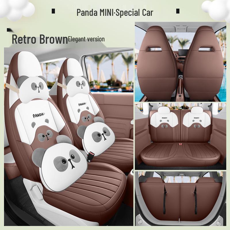 Cute 2023 Panda Mini Seat Cover for Women - All-Season, Full Coverage Car Cushion
