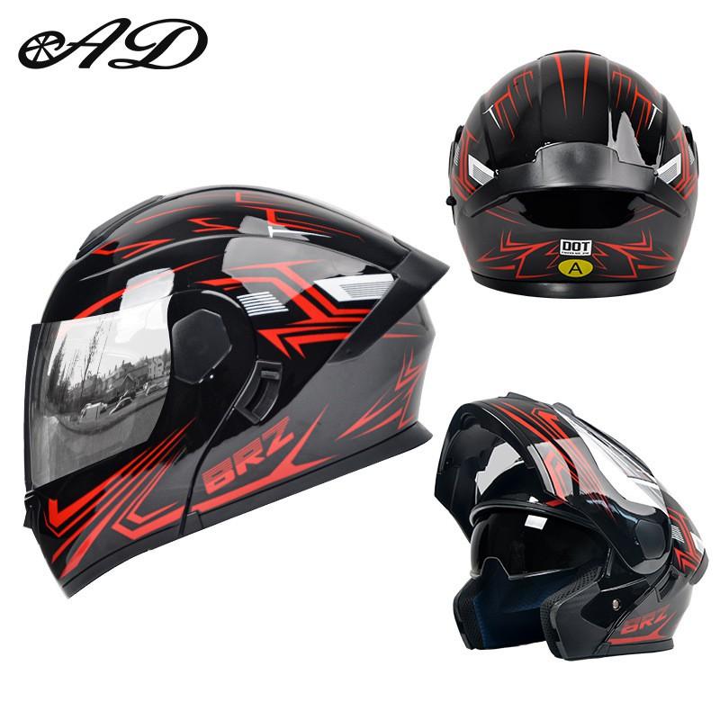 Full Face Motorcycle Helmet With Flip-Up Visor Men Women All Season ABS Safety Certified 3C DOT