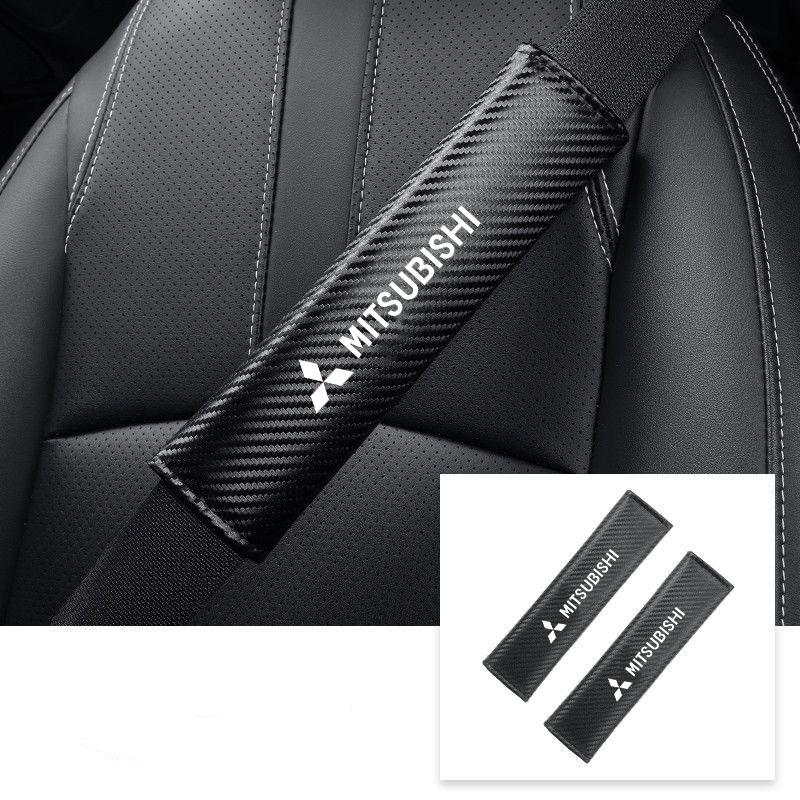 2pcs Car Seat Belt Cover Shoulder Protector Pads for Mitsubishi Outlander Lancer 9 10 ASX L200 Pajero Eclipse Auto Accessories