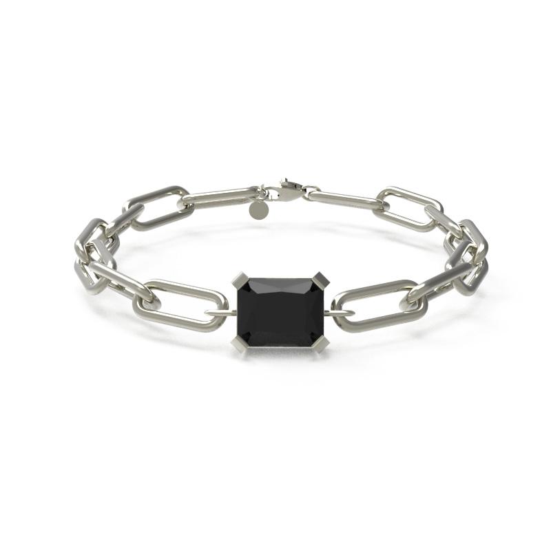 Custage Heritage Black Emel Cut Main Chain Bracelet