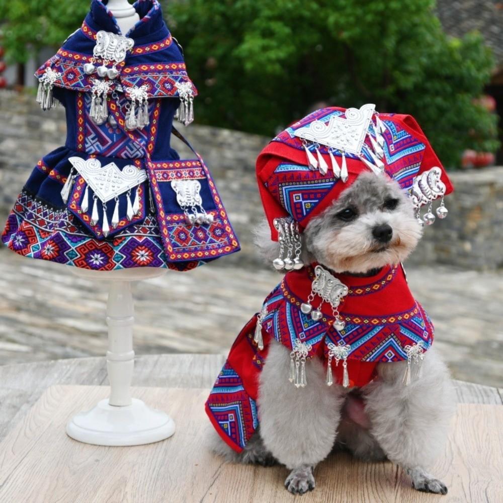 Vintage Cat Dog Shawl Hat Adjustable Pet Cosplay Costume For Small Medium Large Dogs