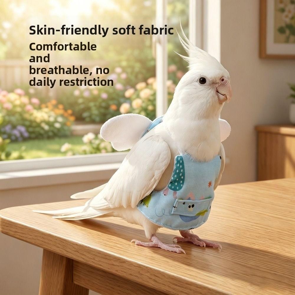 Cartoon Parrot Diaper Adjustable Parrot Flight Suit Cute Pet Bird Nappy Suit Pet Bird Supplies