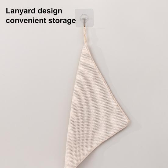 5 Pcs Kitchen Towels Solid Color Dish Towels with Lanyard Absorbent Hand Towels Cleaning Rags for Household Tasks