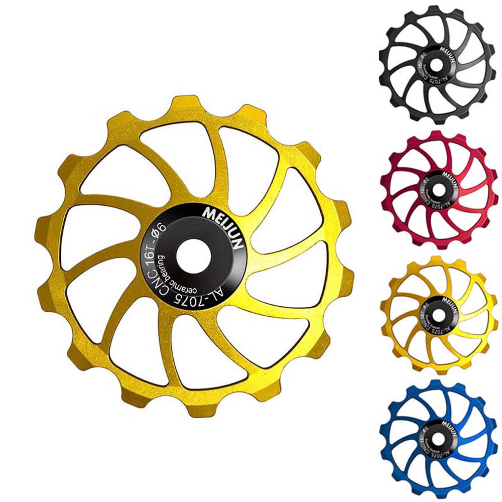 15T 16T Детали для велосипеда Колесо шкива Алюминий Цинк Цинковый сплав Подшипник Направляющее колесо Направляющий ролик Задний переключатель