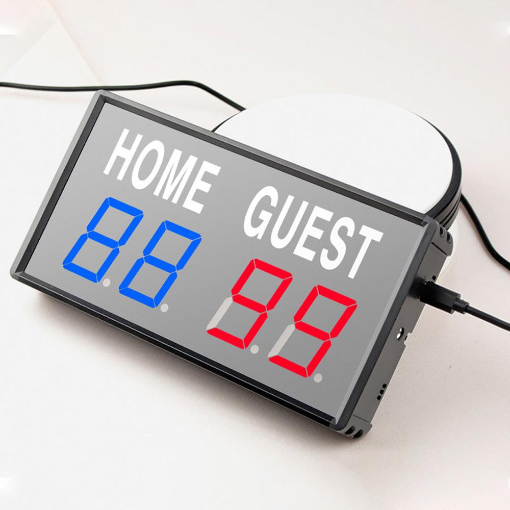 4-Digit LED Electronic Score Keeper Scoreboard with Remote for Basketball Ping Pong Table Tennis
