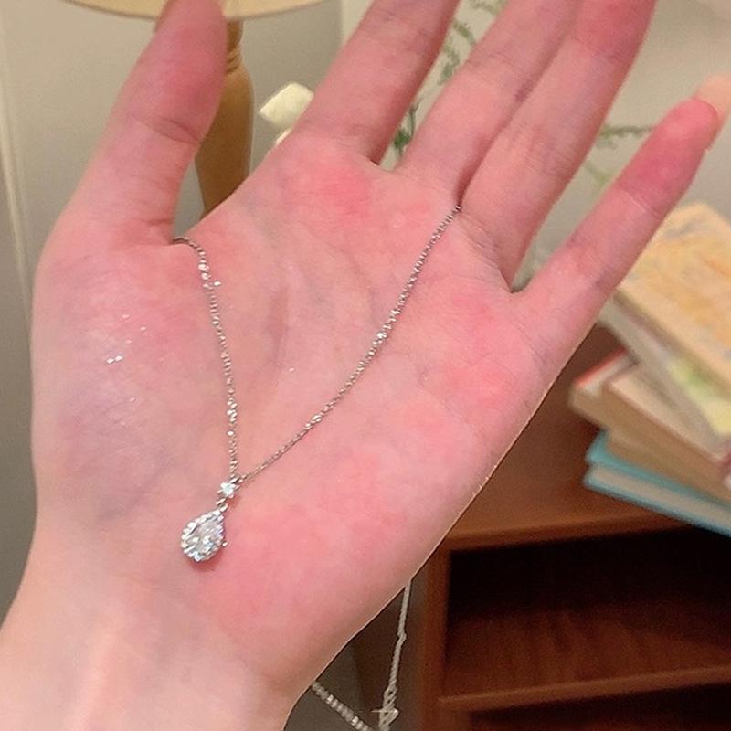 Ожерелья для женщин корейская мода сексуальная женская ключичная цепочка ювелирные изделия циркониевые капли ожерелье