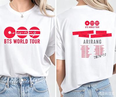 2026 K-Pop BTS Ариранг Мировой Тур Унисекс Стиль Y2K Летняя Чистый Хлопок Модная Футболка с Коротким Рукавом Уличная Одежда Подарок для Фанатов Подарок для Фанатов Футболка для Женщин и Мужчин