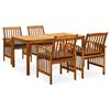 VidaXL Garden Dining Furniture, 5 Pcs with Cushions Solid Acacia