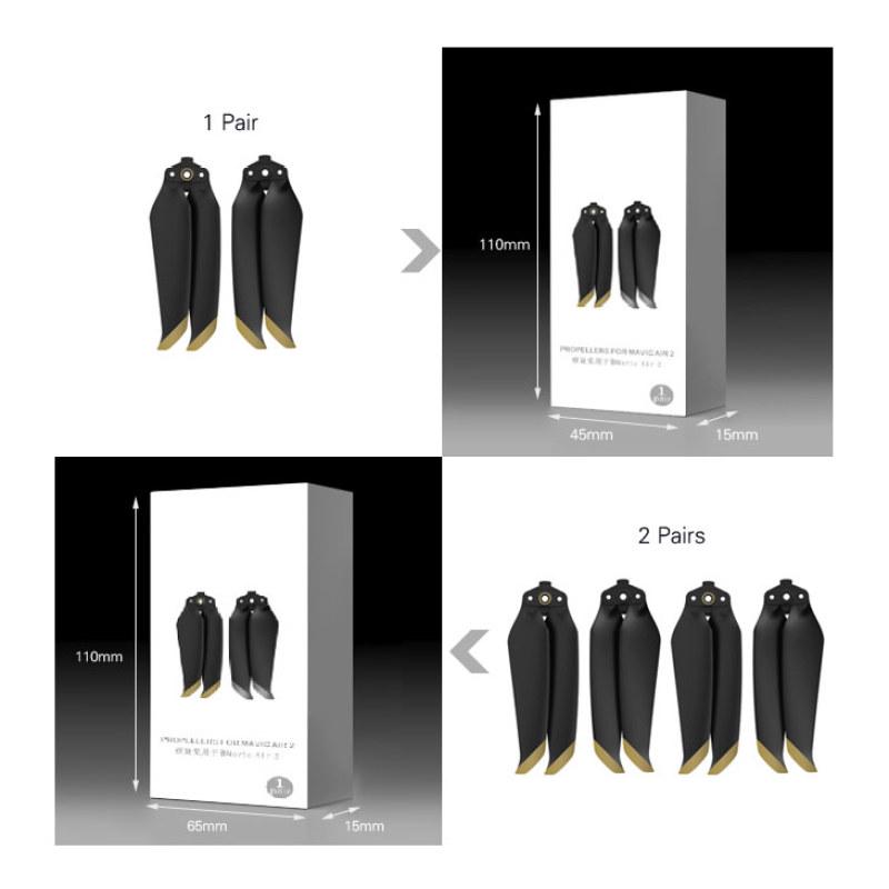 7238F Пара быстросъемных лезвий пропеллера дрона с шумоподавлением для Mavic Air 2