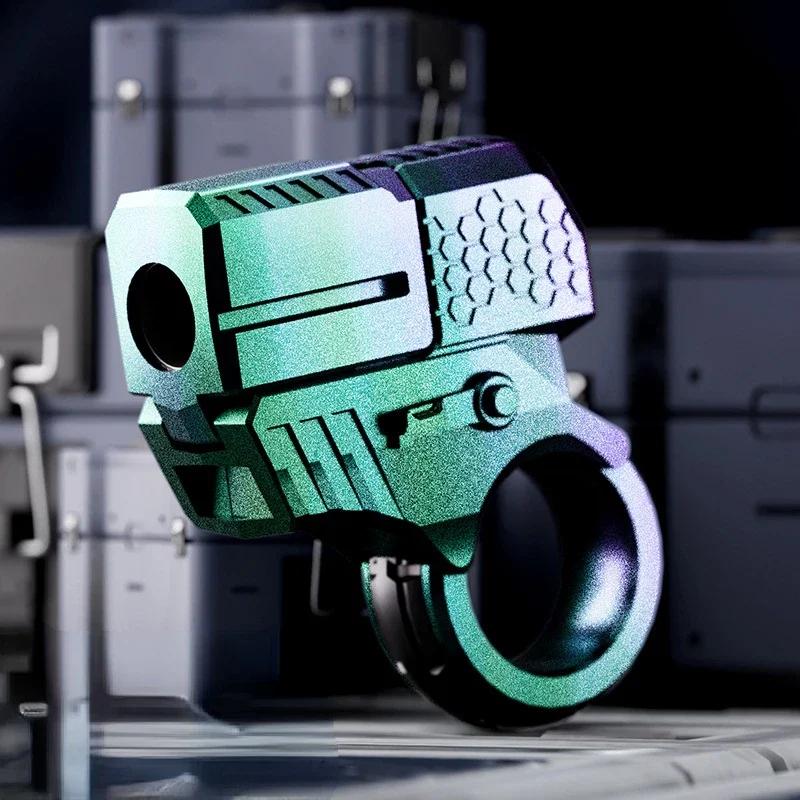 Игрушечный пистолет, кольцо для снятия стресса EDC Mini Metal Agent Gold Finger Throwing Shell, поддельный пистолет для взрослых мальчиков, гироскоп, спиннер
