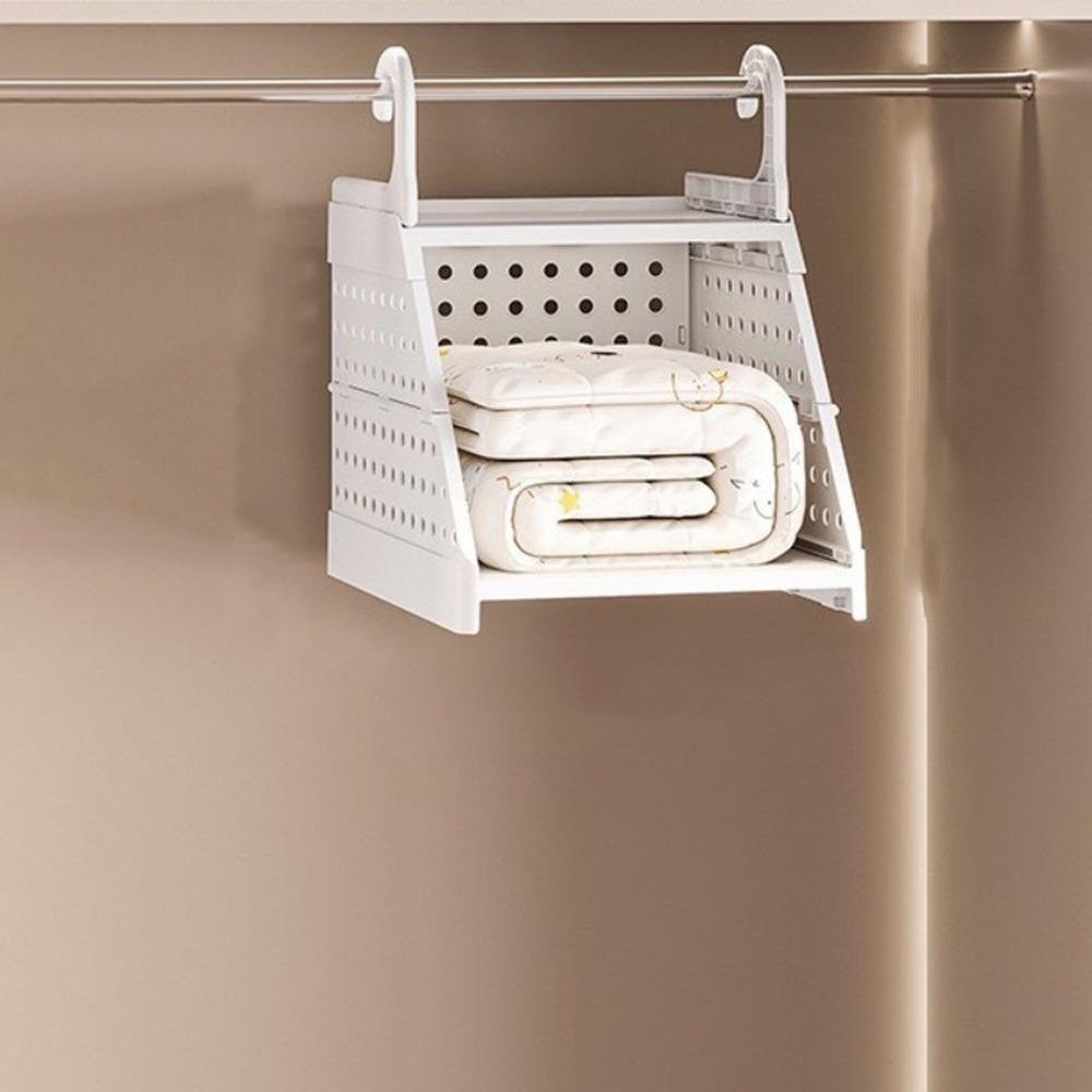 Пластиковый многослойный органайзер для одежды, большая вместимость, складной, с многослойными перегородками, органайзер для шкафа с крючками, экономия места