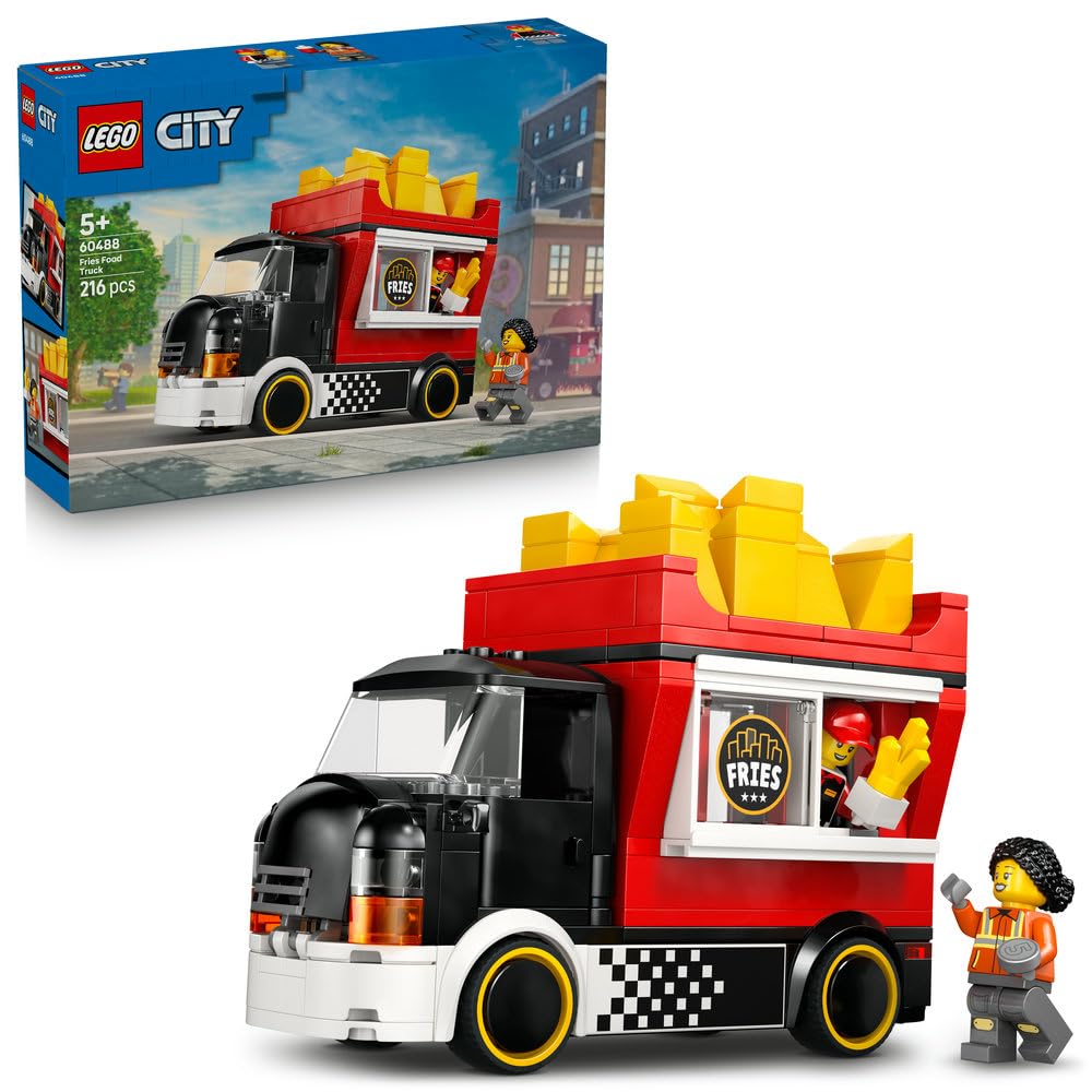 Игрушка LEGO City Грузовик с картошкой фри - Подарок на день рождения, Конструктор, Образовательная игрушка для мальчиков и девочек, Возраст 5, 6, 7, 8 лет, Транспортное средство, Автомобиль, Миниатюрный автомобиль,