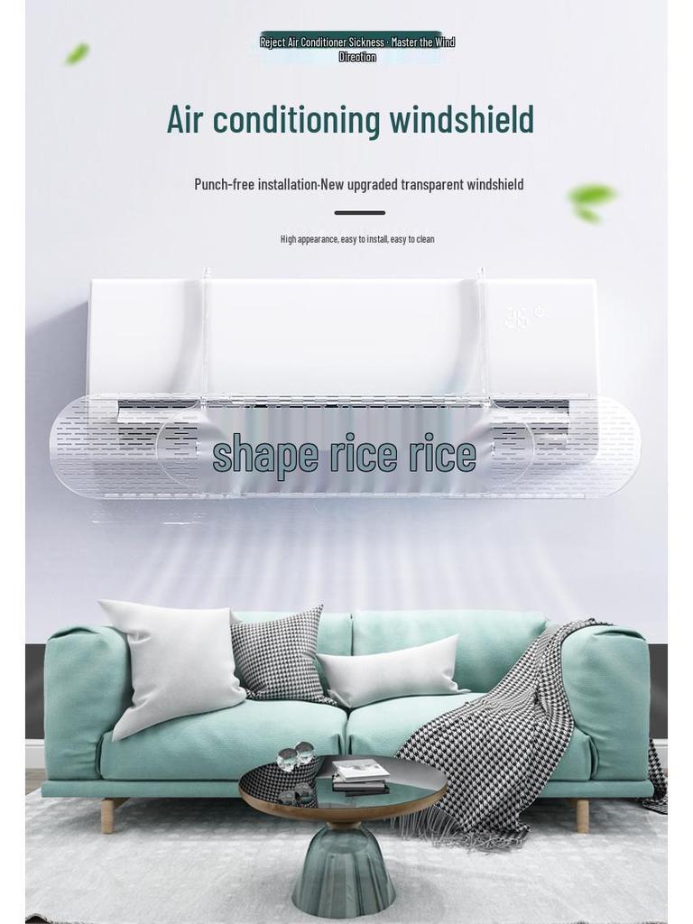 Universal Wall-Mount Air Conditioner Wind Deflector: Anti-Direct Blow, No Installation Needed