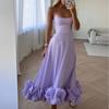 Women's Suspender A-line Flower Large Skirt Hem Evening Dress Dress