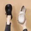 Flat-bottomed British Style Small Leather Shoes 2025 Autumn New Lace-up Two Wear Loafers Long Standing Not Tired Work Single Shoes