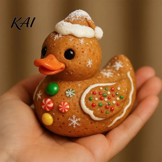 Cute Decorative Duck Figurines Christmas Figurine, Resin Sculpture for Holiday Home Decor, Party Table Centerpieces Desktop Ornaments with Festive