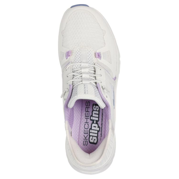 Skechers Glide Step Pro Гибкие Удобные Низкие Повседневные Кроссовки Женские Бело-Фиолетовые 150420-NTMT