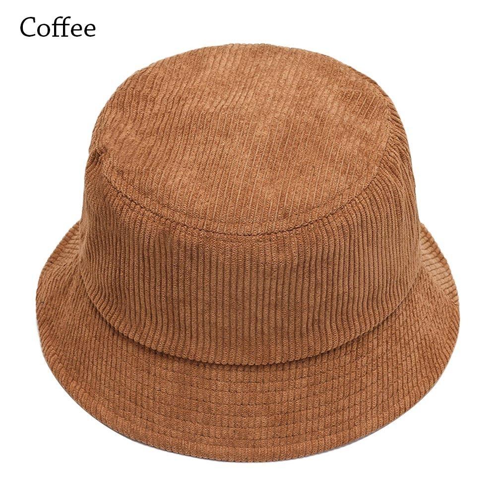 Corduroy Bucket Hat Soft Panama Hat Outdoor Sun Cap Men Women