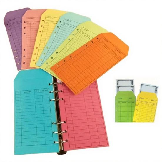 1 Set 12 Colors Budget Envelope Binder, Cash Organizer Envelopes for Budgeting, A6 6-Ring Money Planner Envelope Binder for Cash Saving