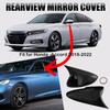 Fits Honda Accord 2018-2021 2pc Glossy Black Ox Horn Rear View Mirror Cover Trim
