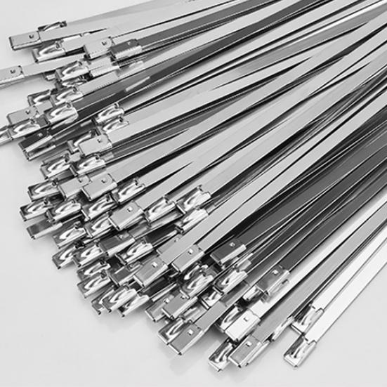 50 Pcs Metal Zip Ties Heavy Duty Stainless Steel Cable Ties for Outdoor Use Self-locking Wire Ties for Exhaust Wrap Chain Link Fence Parts