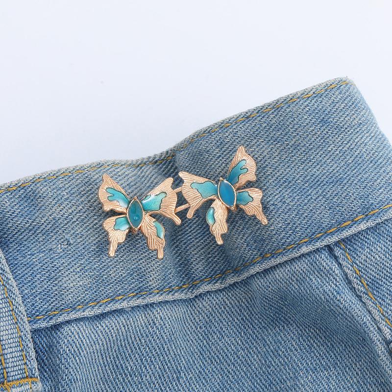 1/2PCS  Adjuster For Pants And Skirts Waist Tightener Bowknot Button Adjustable Waist Buckle For Jeans No Sewing Required