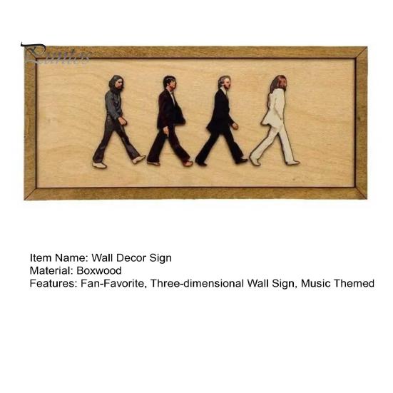 Настенный декор Abbey Road, 3D, классическая деревянная картина с изображением группы, ретро-музыкальный декор, настенный знак, подарок для поклонников, любителей музыки