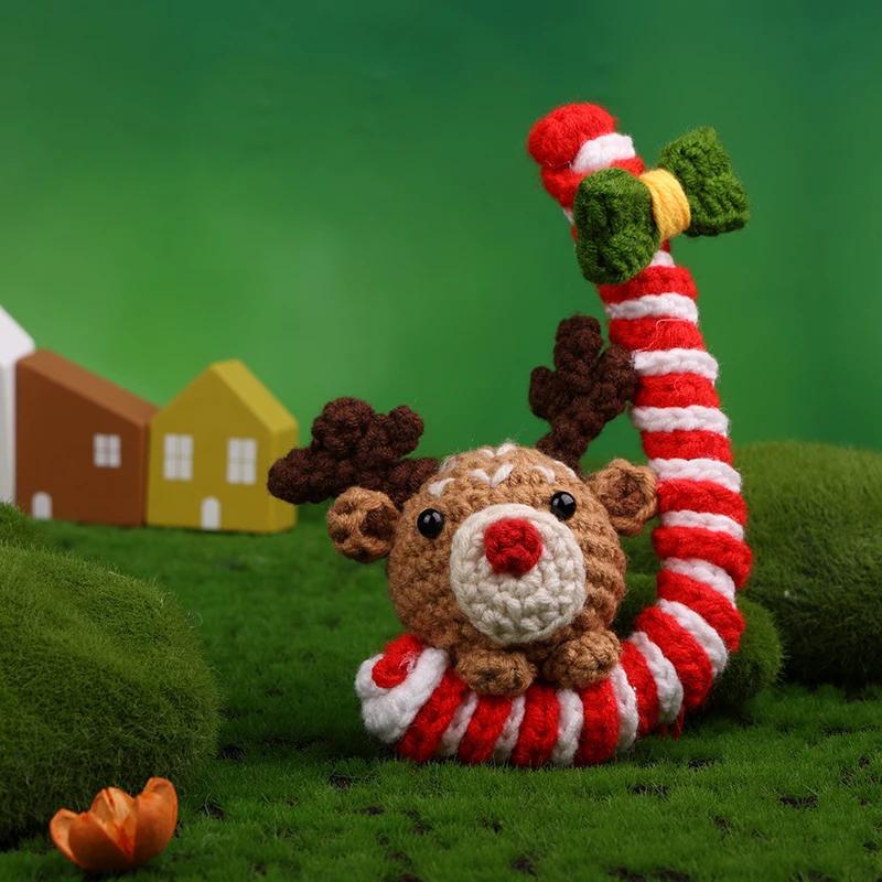 Набор для самостоятельного вязания крючком на Рождество, полный набор для вязания крючком с крючками и пряжей. Видеоуроки для подарка своими руками.