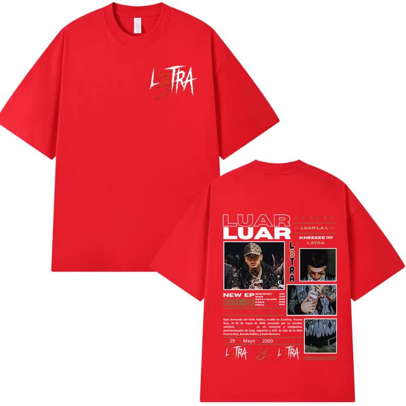 Rapper Luar La L Music Album L3TRA T Shirts Unisex Women Hip Hop Fashion Short Sleeve Tshirts Vintage Oversized Streetwear Tshirt
