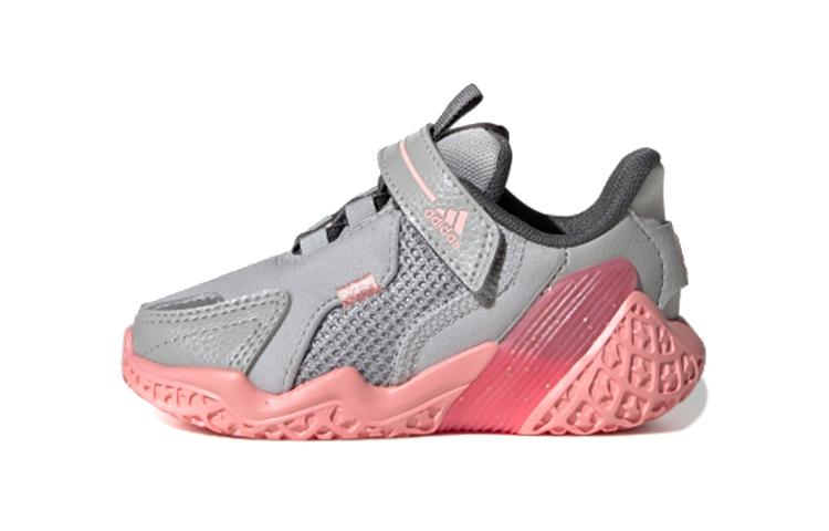 Adidas 4Uture Rnr El I Slip Resistant Cushioning Abrasion Resistant Low top Toddler Shoes Gray Pink Infant And Toddler FV2787