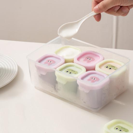 Поднос для заморозки продуктов с крышкой Силиконовая форма для порционного контроля для пюре бульона Легко извлекается Не содержит Бисфенол А Штабелируемый Важный элемент хранения для домашних блюд для детей