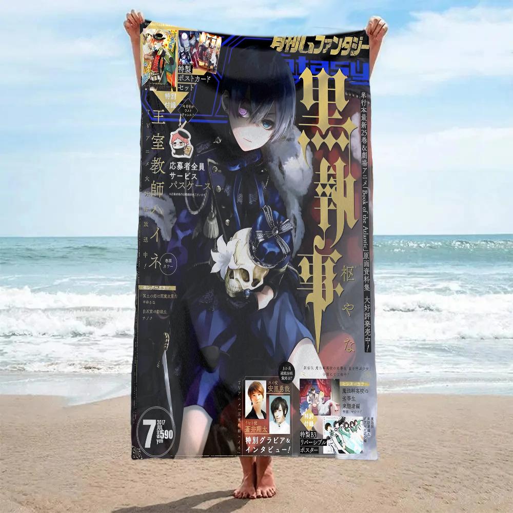 Ткань для полотенец Black Butler Полотенце для ванны рисунок пляжное полотенце быстросохнущее и впитывающее Чистый хлопок практически не выцветает
