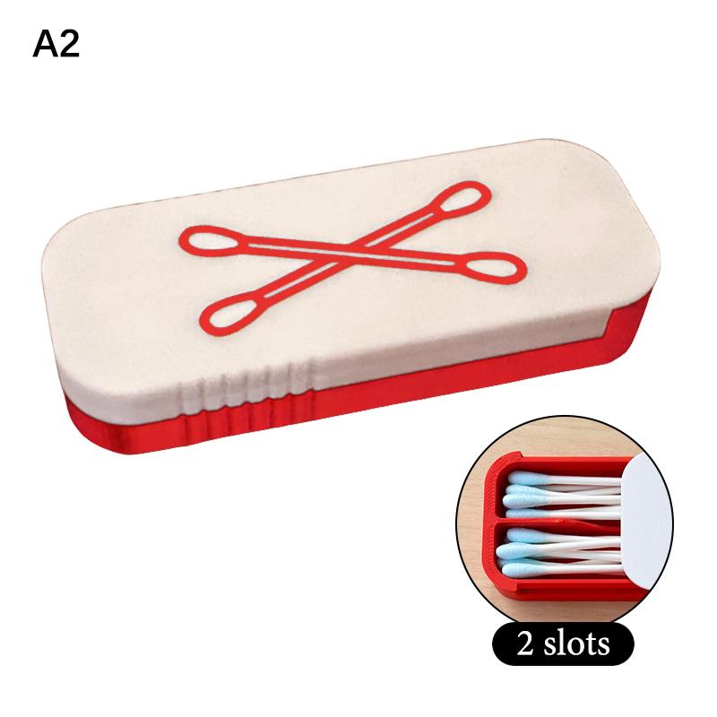 1pc Mini Sliding Cotton Swab Storage Box Portable Swab Case For Travel And Daily Use Multi-Compartment Dust-Proof Keeps Clean