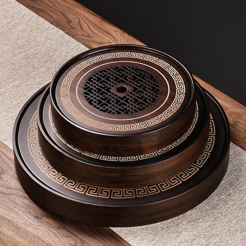 Поднос для чайного столика из натурального бамбука Высококачественный китайский чайный поднос Доска для чайного набора Дренаж Хранение воды Чайная доска Кухонные аксессуары