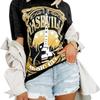 Женские футболки Binshre Nashville, футболки для концерта кантри-музыки, футболки с коротким рукавом и потертым графическим принтом для женщин