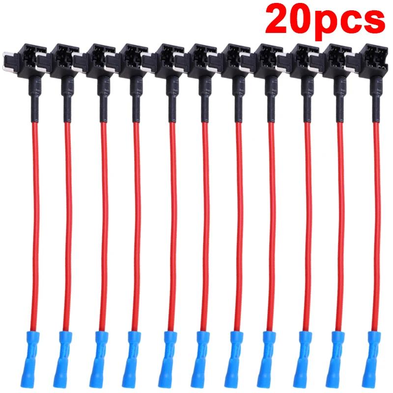 Car Fuse Tap Add A Circuit Adapter Standard ATM APM ATC Blade Fuse Holder Box Wire Socket Cable for LED Light Electronics Power