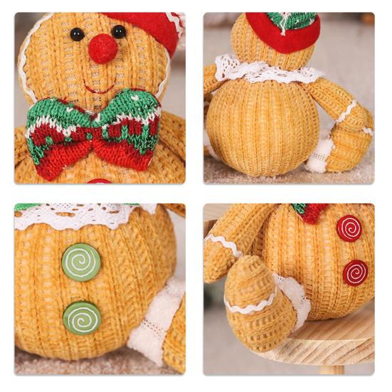 Рождественский пряничный человечек, плюшевая кукла, веселое рождественское украшение, мультяшная кукла, фигурка с поварской шапкой, шапка Санты для домашнего декора