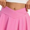 Женская юбка-шорты для йоги, спортивная юбка-шорты в стиле А-силуэта с подкладкой, однотонная, удобная, универсальная юбка из ткани
