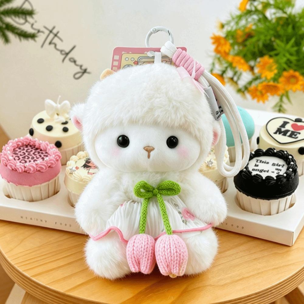 Lamb Shape Floral Skirt Plush Lamb Charm Plush Backpack Pendant Ornament Gift